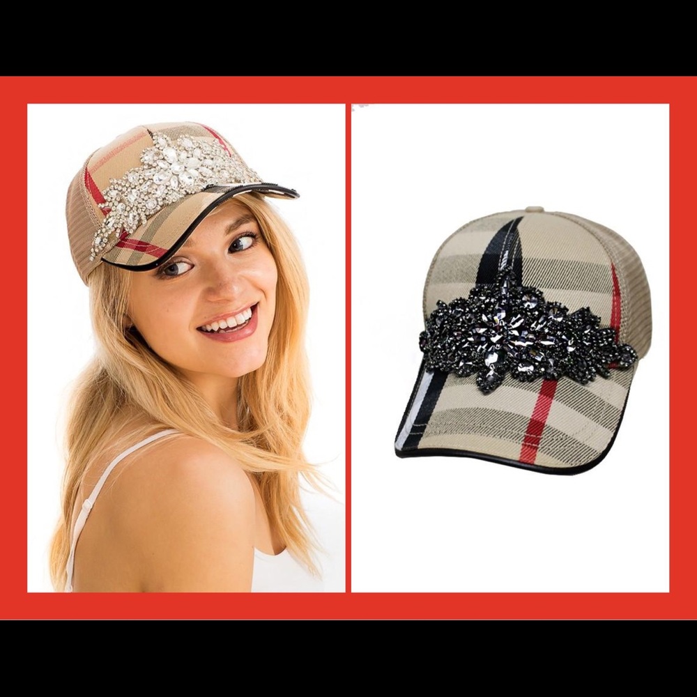 Plaid Bling Hat (HANDMADE)